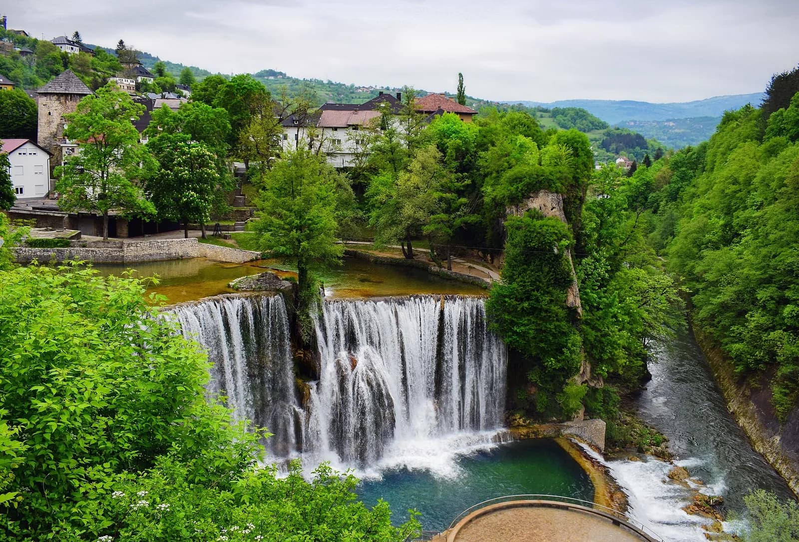 Pliva Waterfall in Jajce