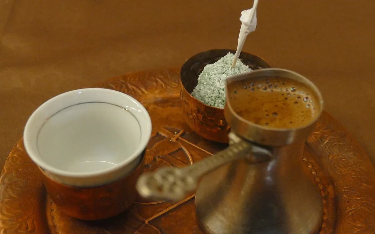 Bosnian coffee served with a džezva and small cup