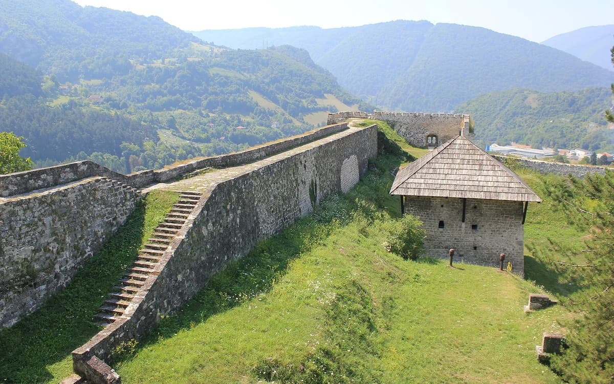 Jajce Fortress above the historic town