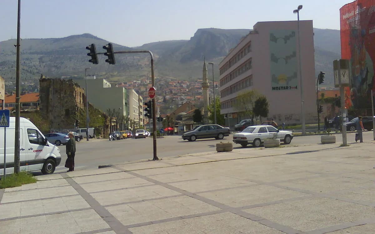Spanish Square in the central area of Mostar
