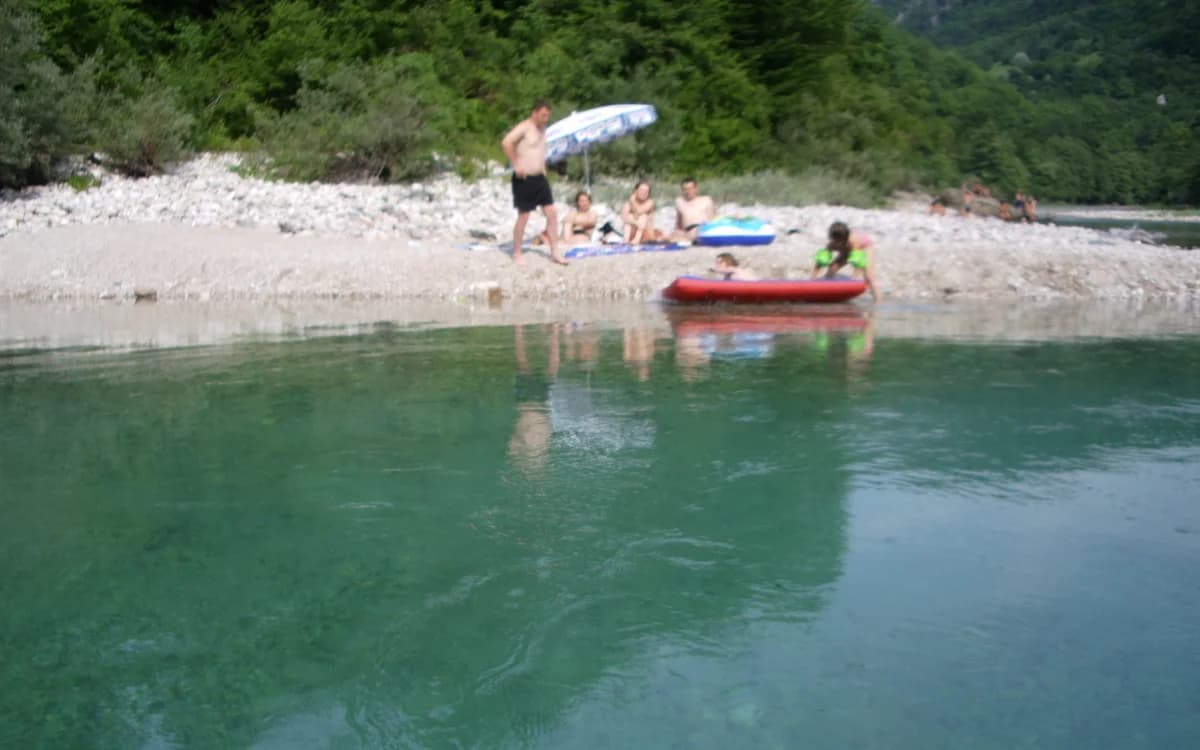Rafting activity on the Neretva river near Konjic in a historic Commons photo