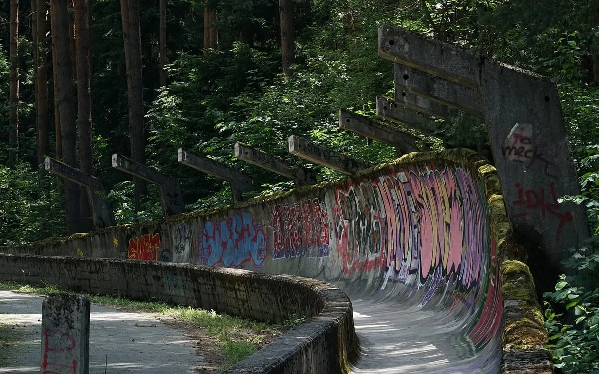 The actual Sarajevo 1984 Olympic bobsleigh track on Trebević